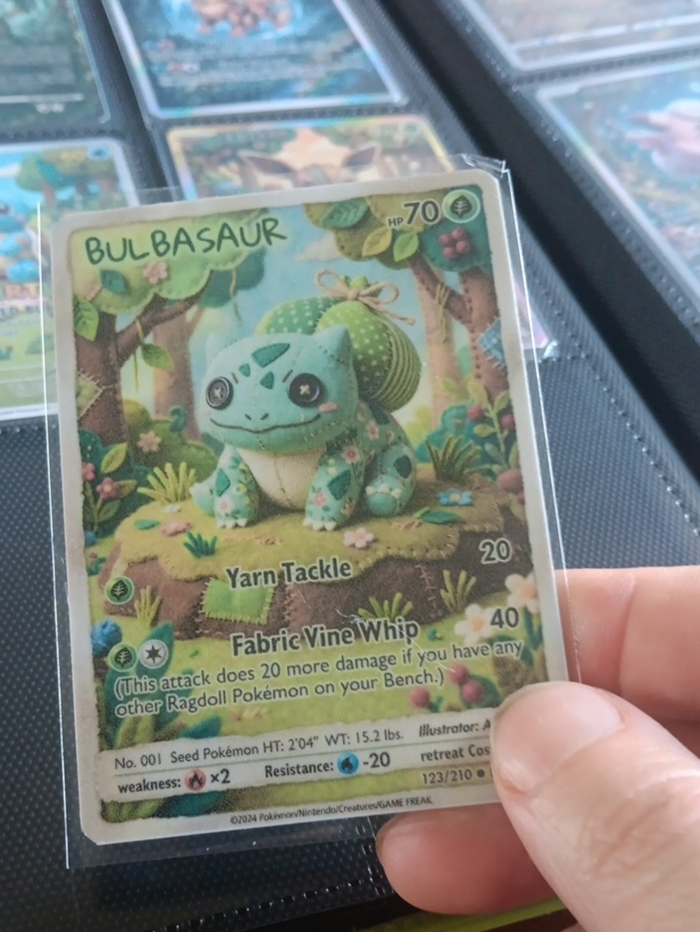 Bulbasaur Plush-Style Reptile Toy Card – Green